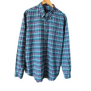 Ralph Lauren Men's Classic Fit Plaid Oxford Button Down Spring L/S Shirt Sz XL